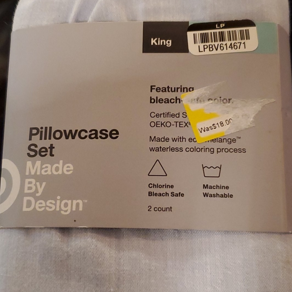 New in package.  Lt blue king pillowcases